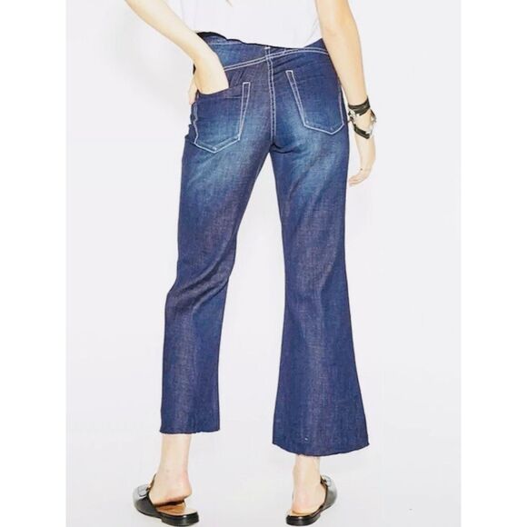 ONE X ONE TEASPOON Free People Women’s 26 Runaway Cropped Flare Jeans - Picture 4 of 14